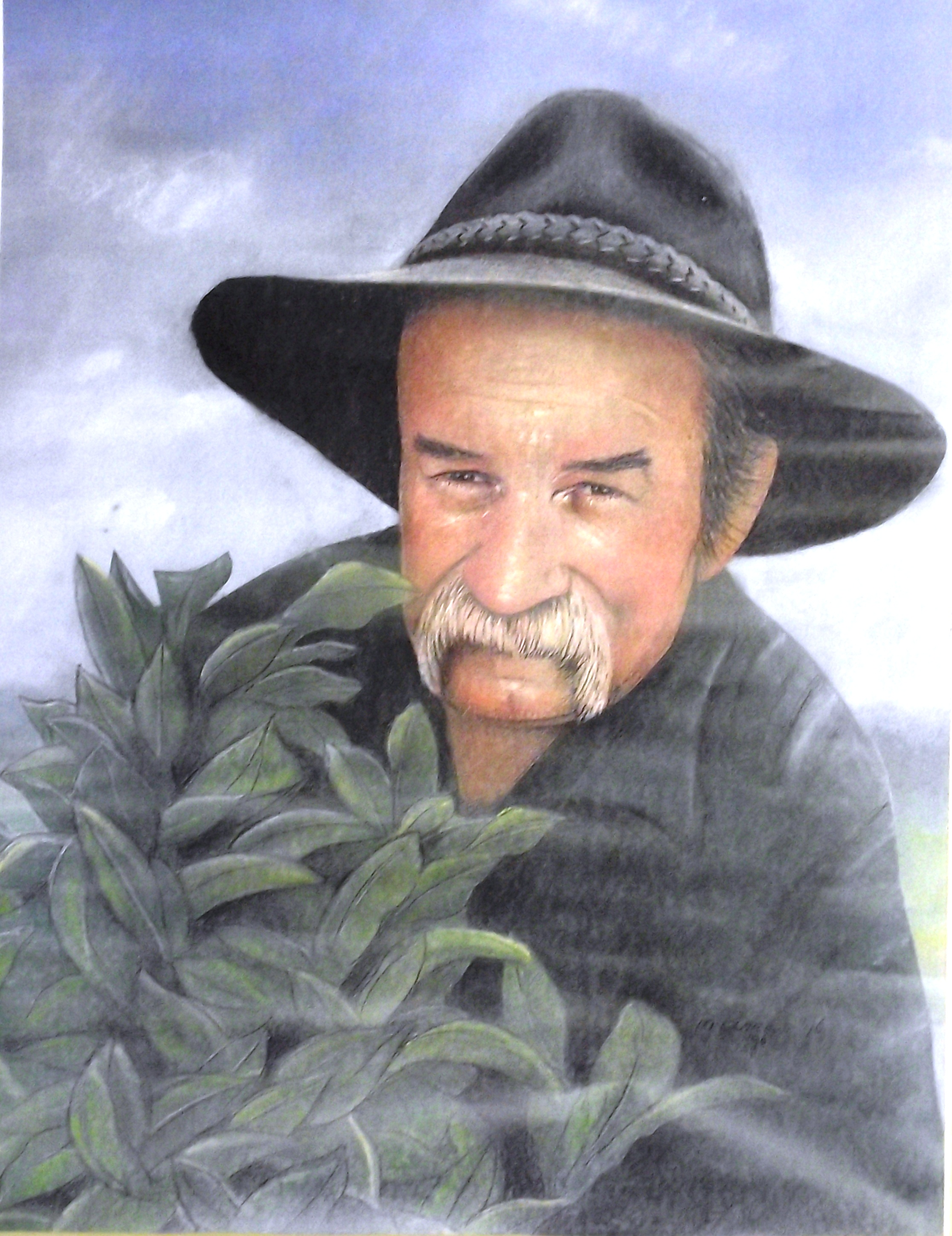 Ray Jansen portrait painting - artist unknown. Photo by Ian McConachie. Image supplied by Macadamia Conservation Trust.