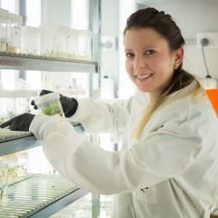 Dr Alice Hayward in the laboratory
