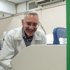 Prof Andy Borrell in the laboratory